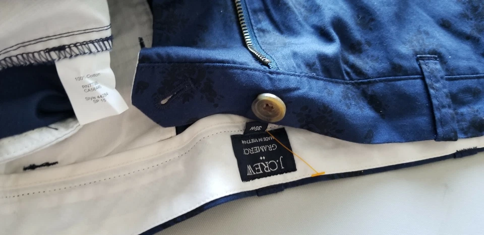 J.CREW мужчин Grammercy 100% хлопок саржи Chino шорты - размер 35 x 9 синий новый - Изображение 4 из 4