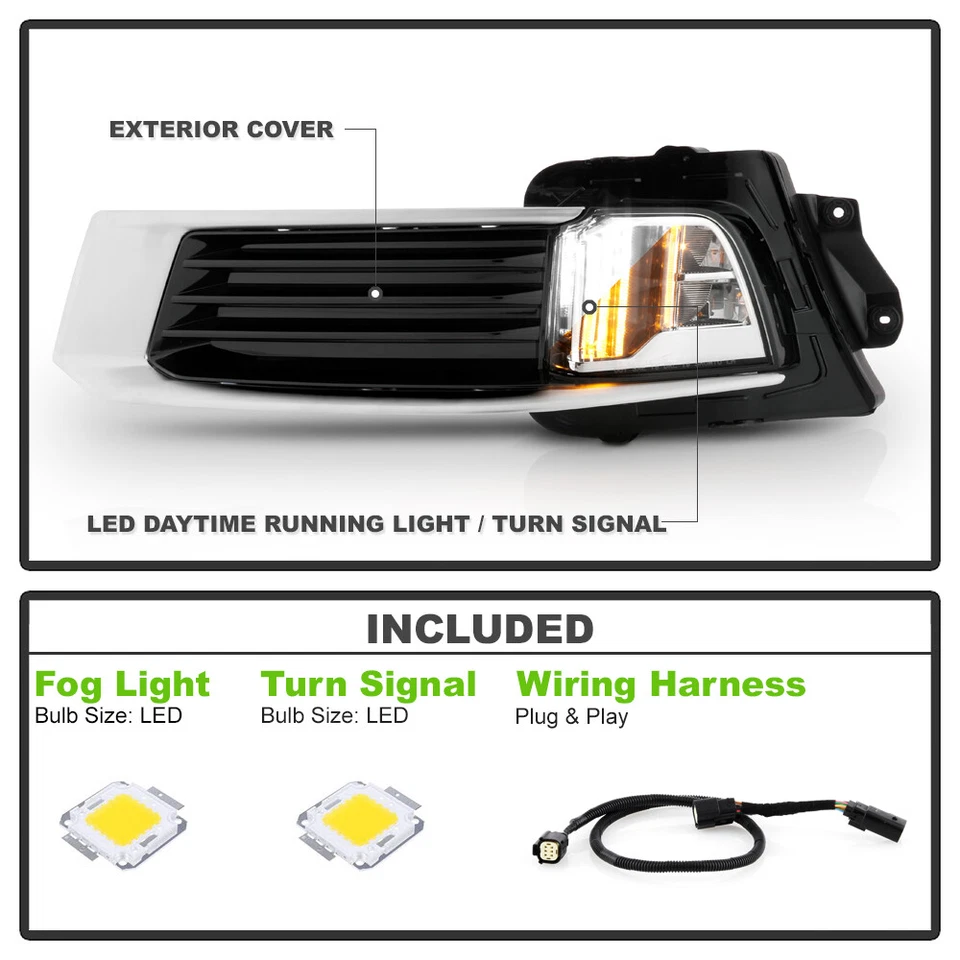 [Interruptor trasero] LED DRL con intermitente/luces antiniebla parachoques para Cadillac XTS 2018-2019 Foto 3 de 4