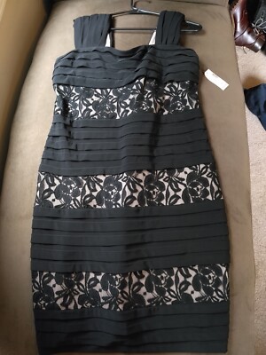 Women's Dressbarn NWT bandage lace wide strap formal dress. Size 16. Black  | eBay