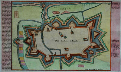Die Stadt Stade - Seltener Kupferstich von Kilian nach Bodenehr - 1767