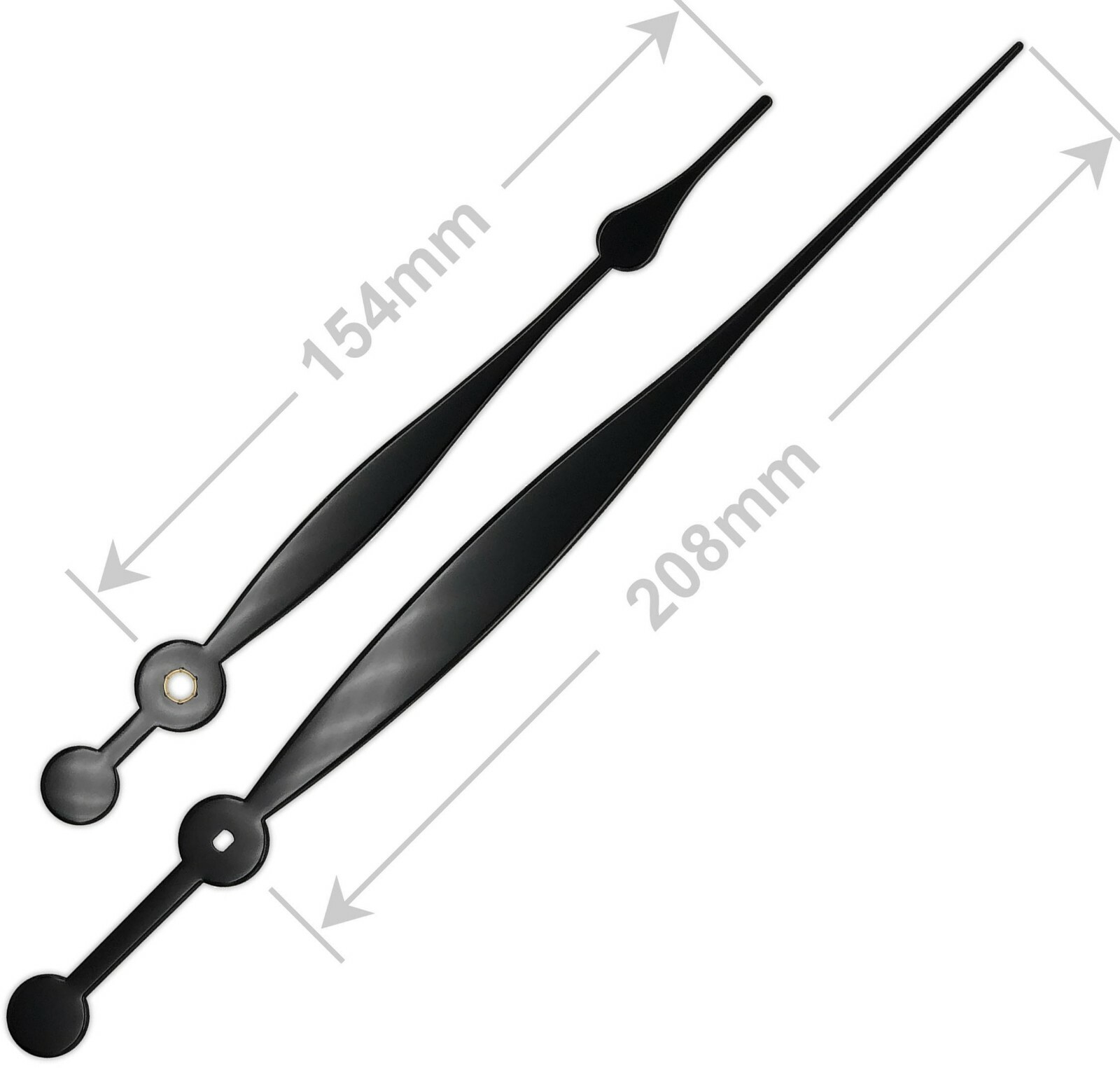 Large clock hands for quartz movement, Ishaft / Euroshaft (Seiko, SKP