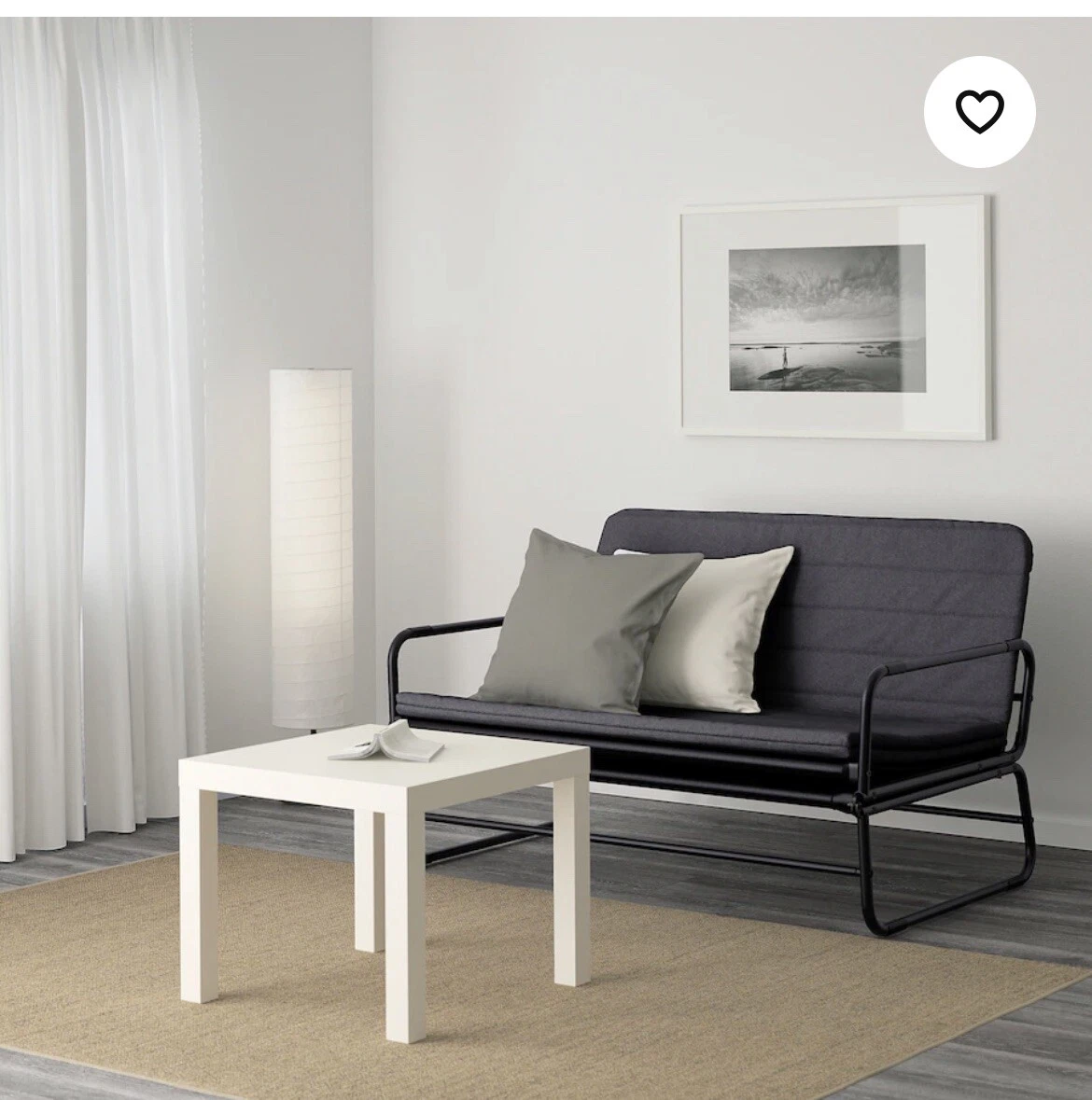IKEA Sofa bed Knisa dark grey black 120 cm