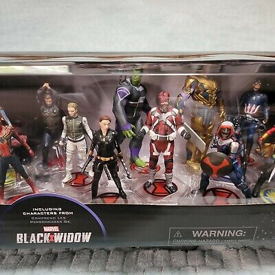 Disney Store Marvel Avengers Deluxe 10 Figurine Set Figures Collectible NIB