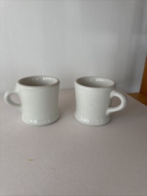 2 Hall China White Ivory Coffee Mugs 1930-1970 USA 3.5" tall 6 oz | eBay