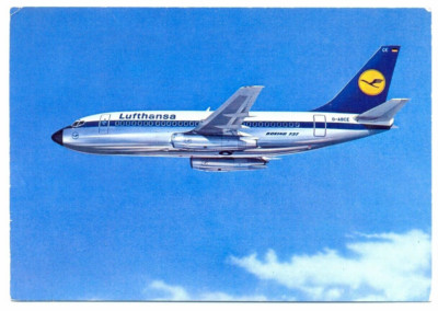LUFTHANSA  Airlines Issued Boeing B-737 City Jet Postcard 1973