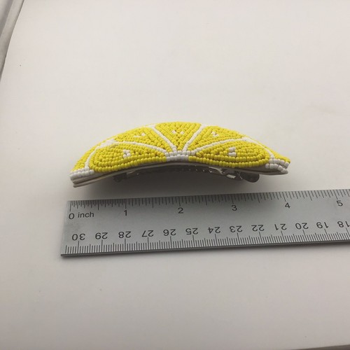 Barretta Capelli Donna Affettata Disegno Limone Novità Stravagante Carina 4” X 2” Carina Chic - Foto 2 di 5