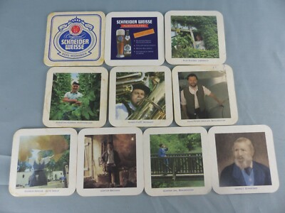 Lot of 10 Different SCHNEIDER WEISSE Coaster Bierviltje Bierdeckel E57 SOUS BOCK