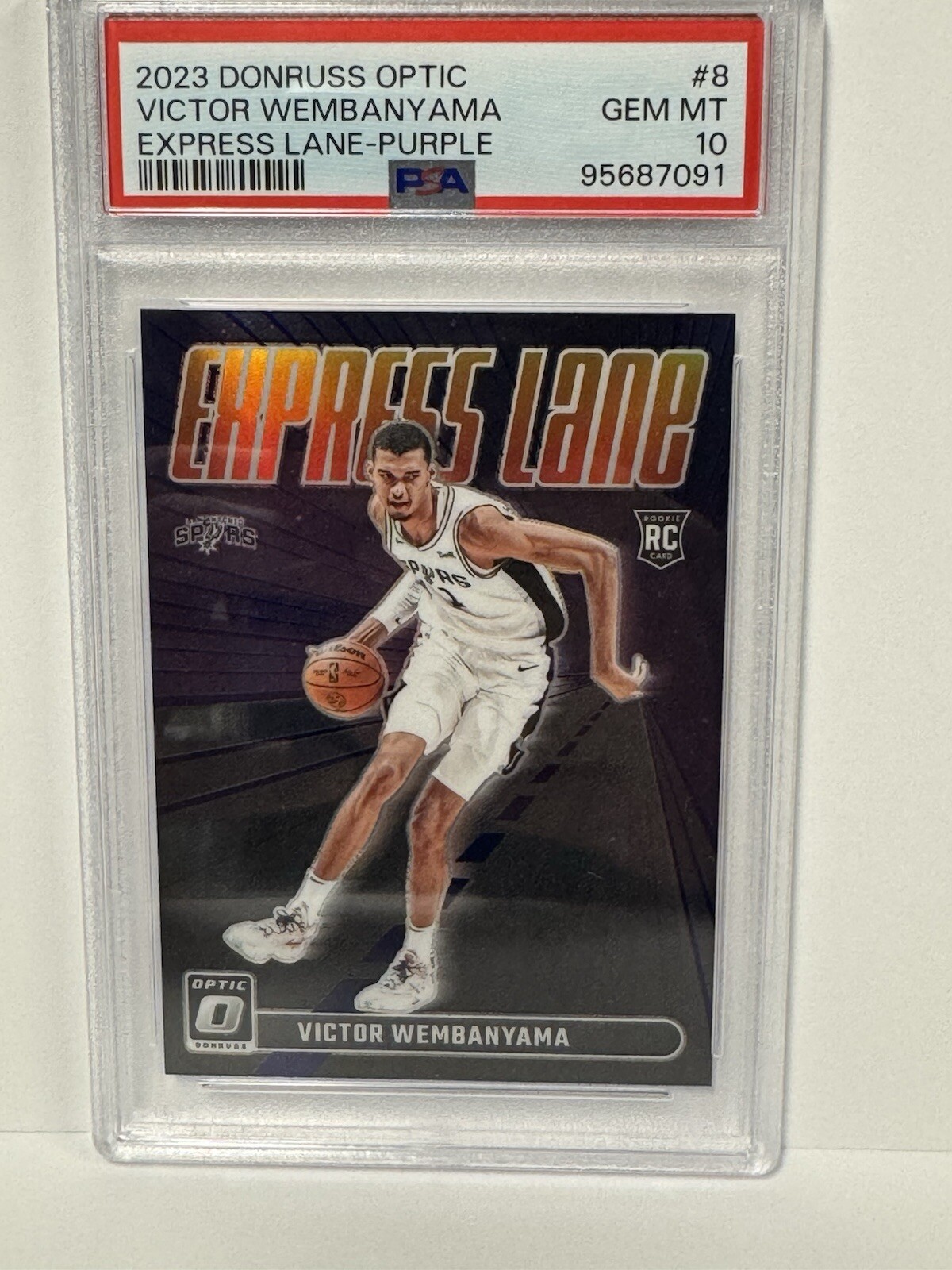2023 Donruss Optic Express Lane-Purple Victor Wembanyama #8 PSA GEM MT 10