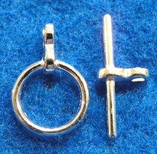 50Sets WHOLESALE Silver-Plated ROUND Toggle Clasps Hook Tibetan Connectors Q0214