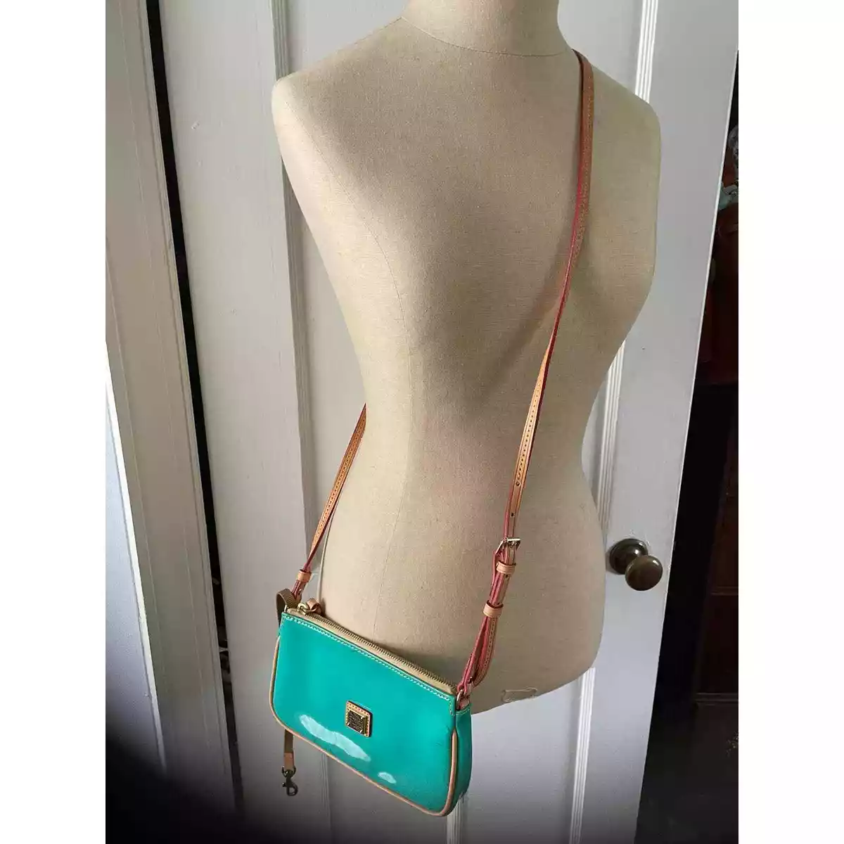 Dooney & Bourke Patent Lexi Crossbody in turquoise