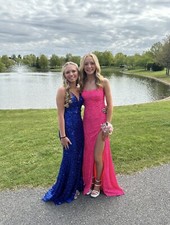 Sherri Hill Prom Dress. Hot Pink. Size 0. Worn once. Perfect Condition.