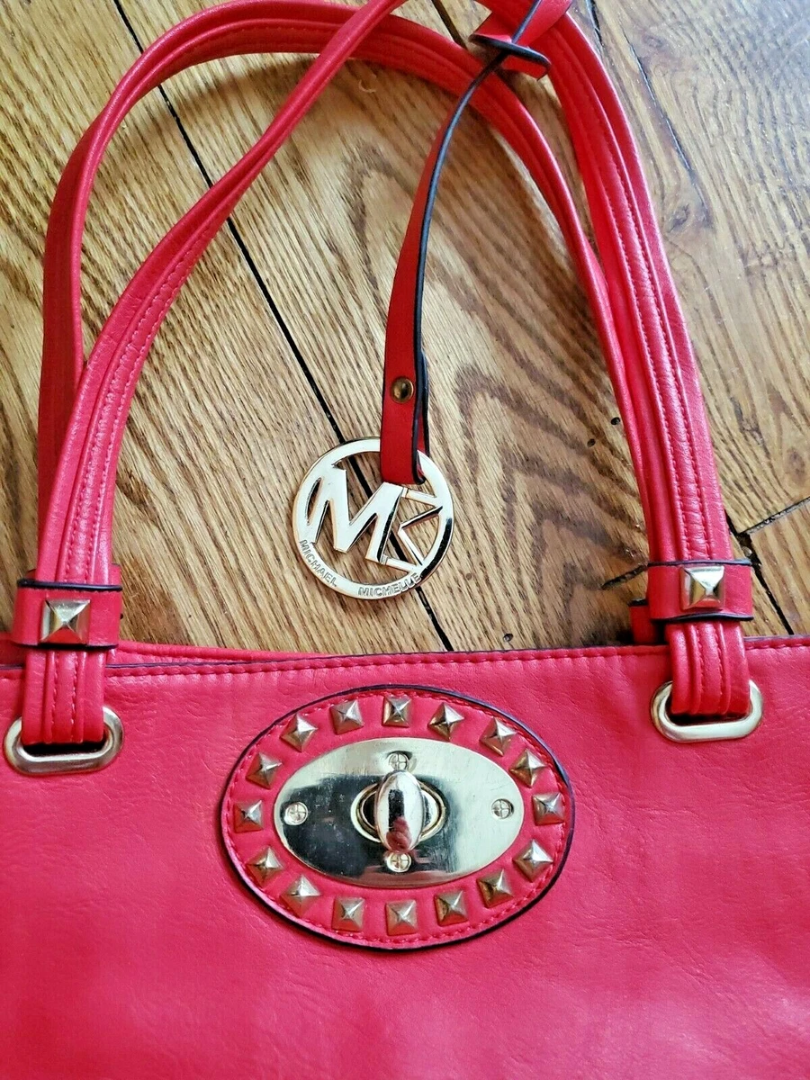 Michael Michelle Purse Red Leather Color Size Large eBay