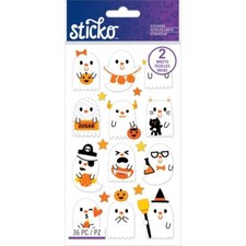 Craft Stickers Sticko Ghost Party Halloween Pirate Witch Cat Mummy Stars Pumpkin