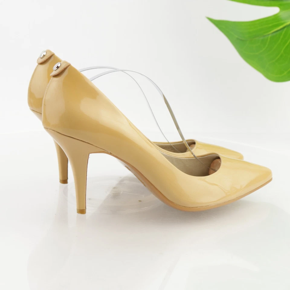 Michael Kors Womens Alina Flex Pumps Size 8.5 Tan Nude Patent Pointed Heel Shoes - Image 4 of 4