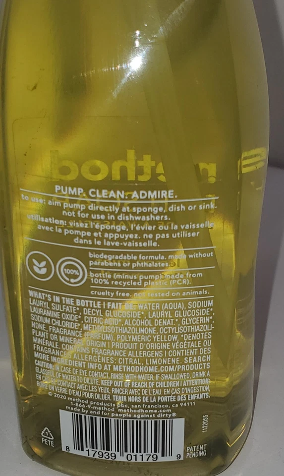 Bomba de jabón para platos Method Lemon Mint (no espuma) 18 fl oz Foto 3 de 3