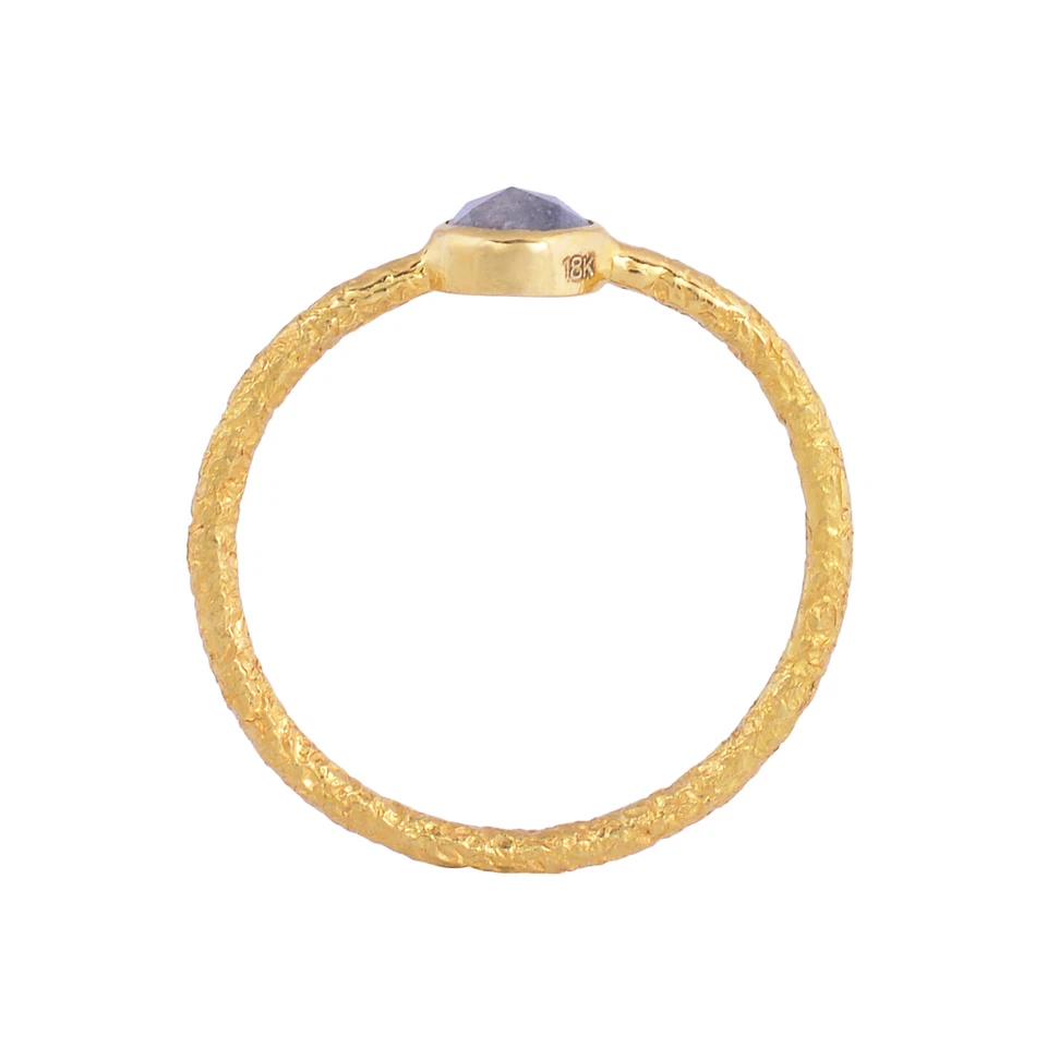 Anillo Promesa Propuesta Diamante Genuino Oro Sólido 18K Fino Regalo Joyería para Niñas Foto 3 de 4