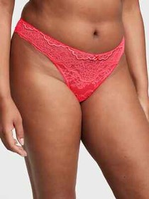 Victoria's Secret NWT Dream Angels Large Brazilian Cheeky Panty Hot Pink Lace