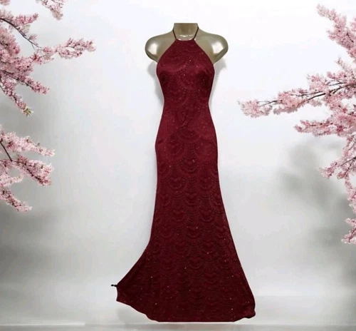 NWT My Michelle  Maroon Sequence Dress Formal Evening / Prom Size 11 