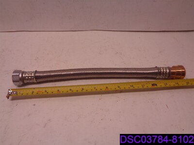 Stainless Steel Flex Hose 1'' NPT to 3/4'' Probite Copper CPVC-PEX 15'' Long