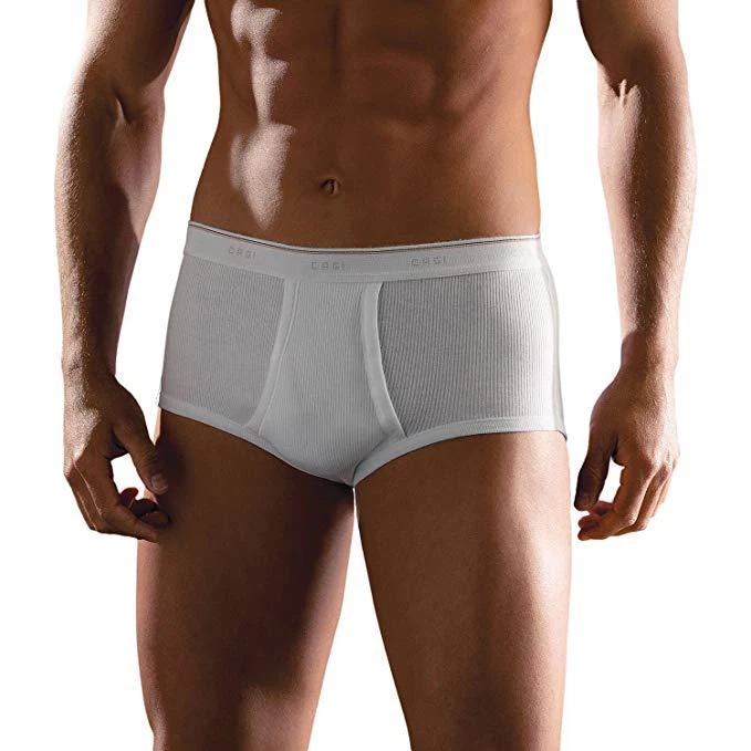 SLIP CLASSICO UOMO CAGI ART.1200 ALTO E APERTO DAVANTI 100% COTONE COLORE BIANCO - Immagine 2 di 4