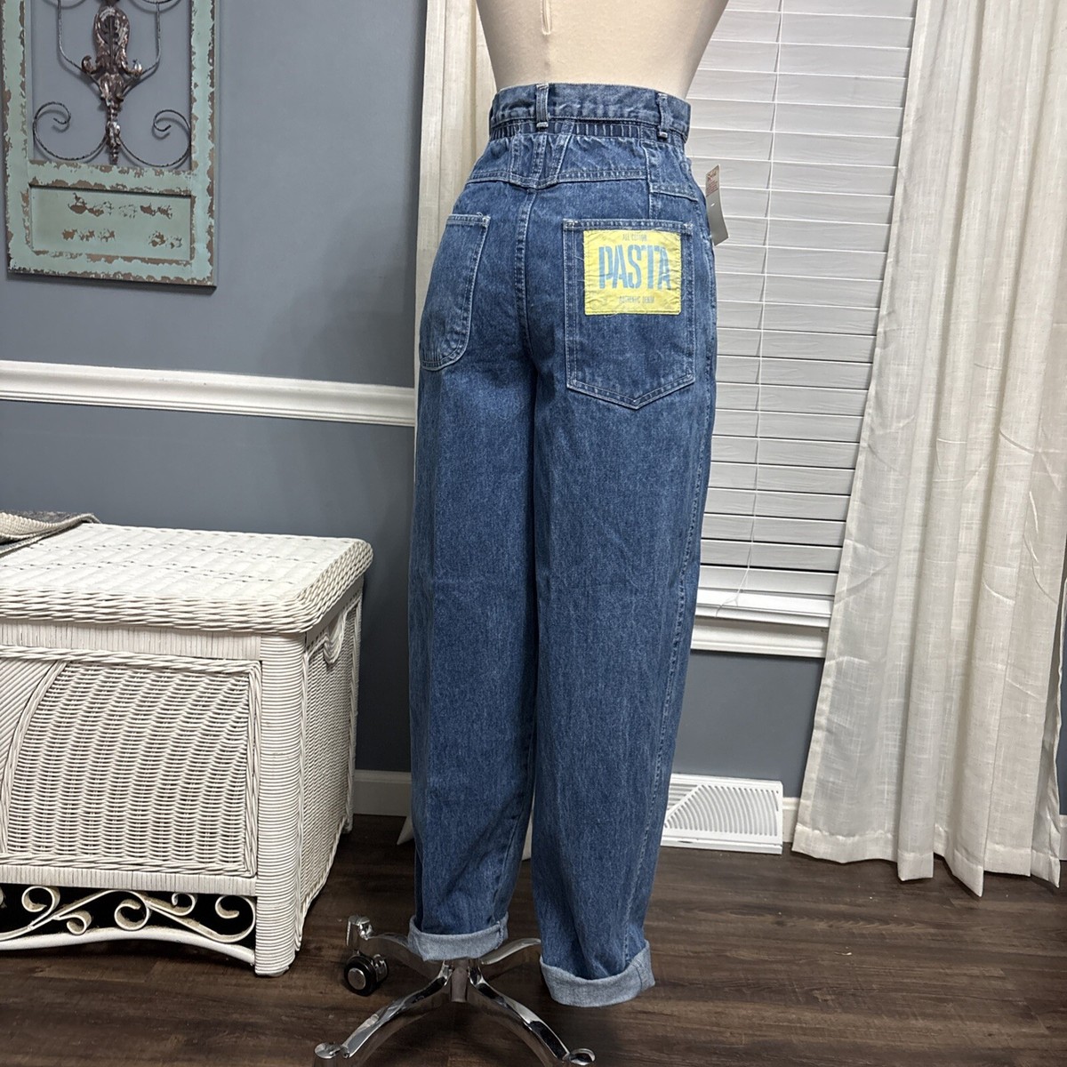 Vtg 80s NOS ULTRA High Rise Parachute Baggy tapered Jeans By PASTA