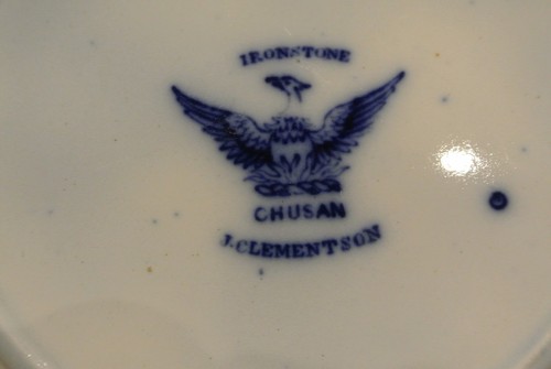 Antique Flow Blue Ironstone: J. Clementson "Chusan" -9-3/8" Plate 19th cent. - Picture 7 of 7