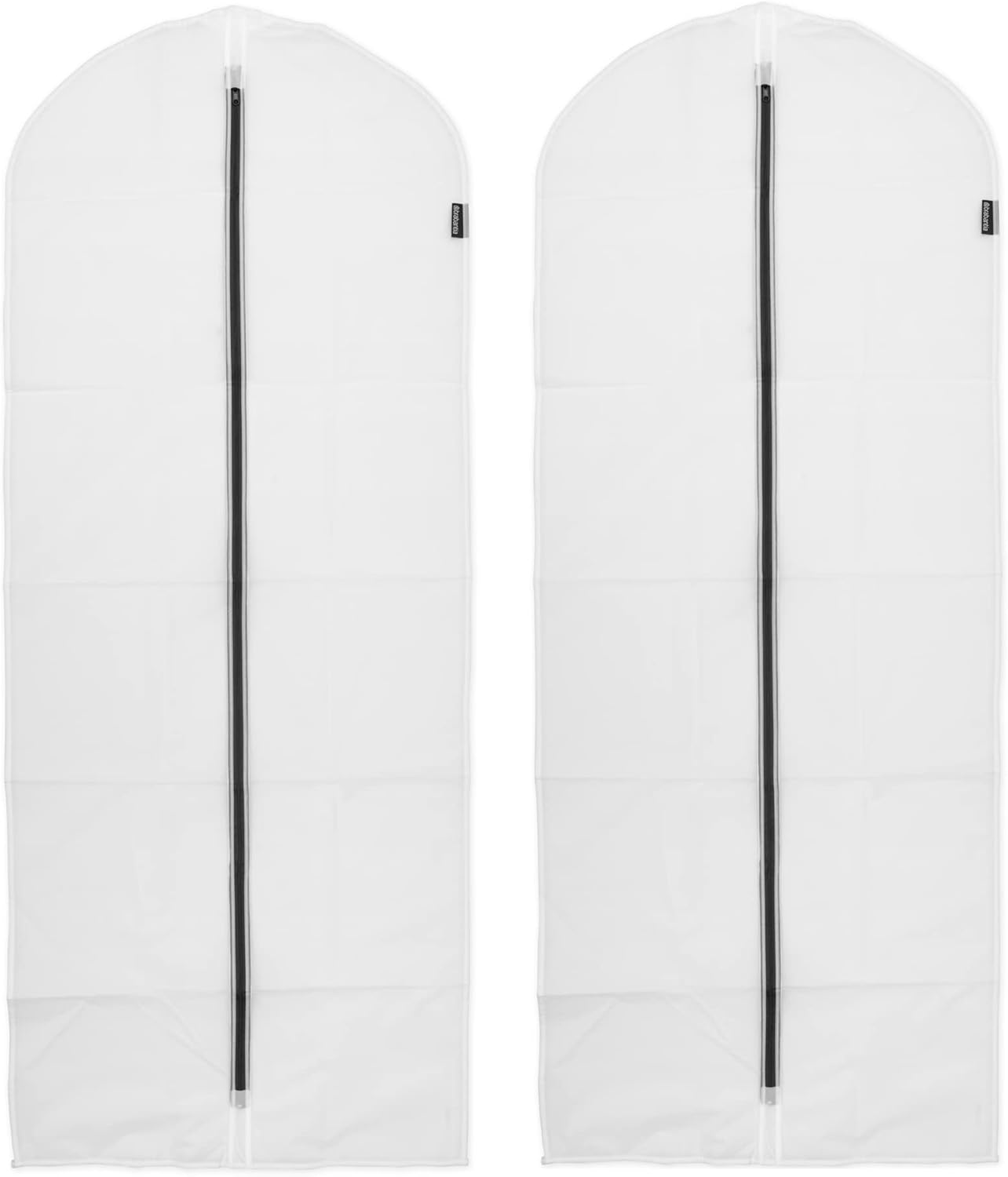 2 Pack X-Large Clear Hanging Clothes Protector Bags (White) Garment Covers for C