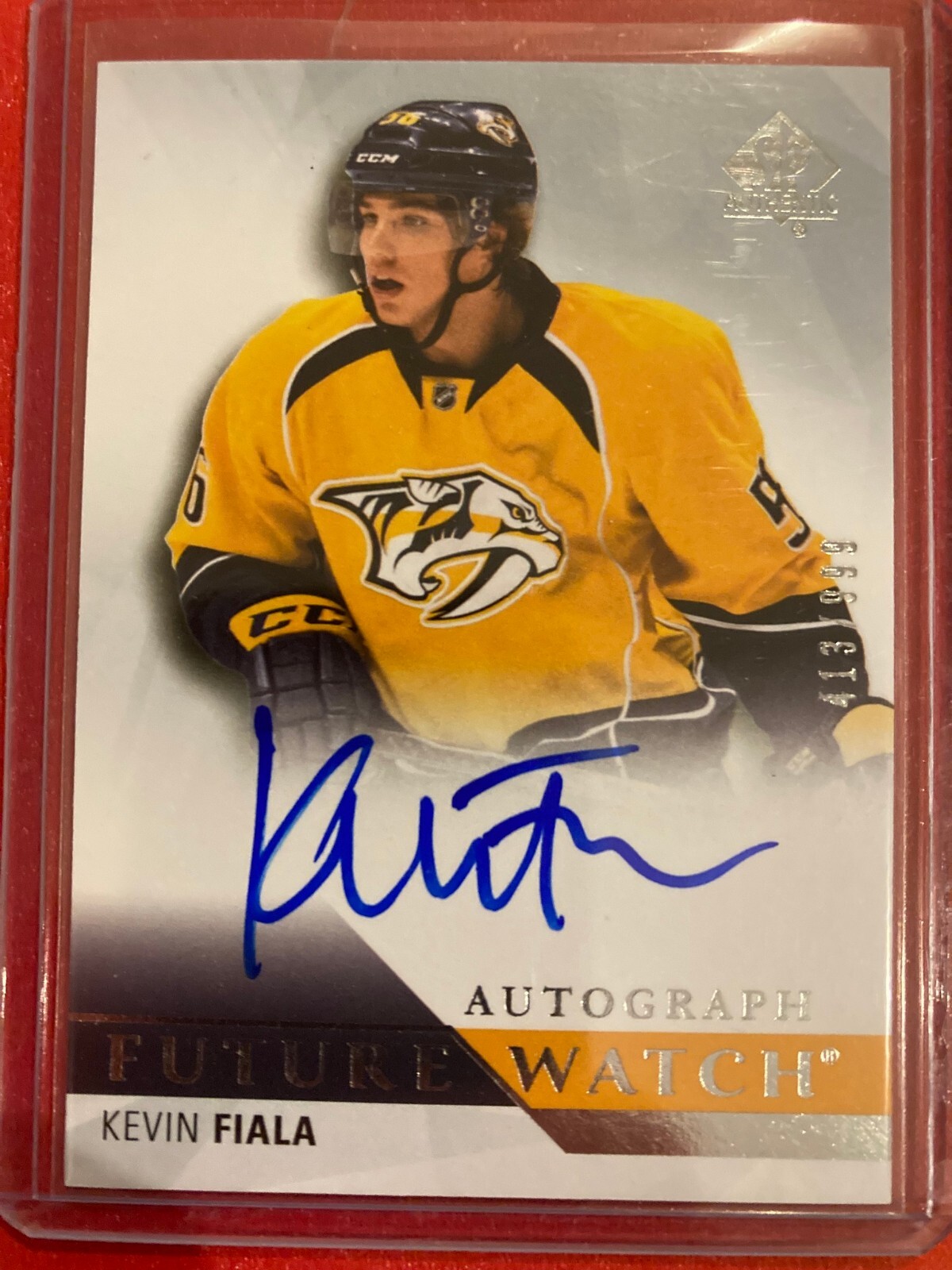 2015-16 SP Authentic Kevin Fiala Future Watch Auto RC Rookie #999 LA Kings