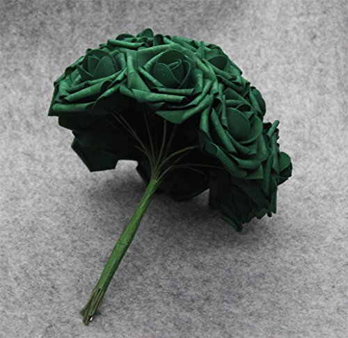 50 Stck. Künstliche Blume, echte Berührung Kunstschaum Rosen Dekoration Armee Grün - Bild 3 von 7