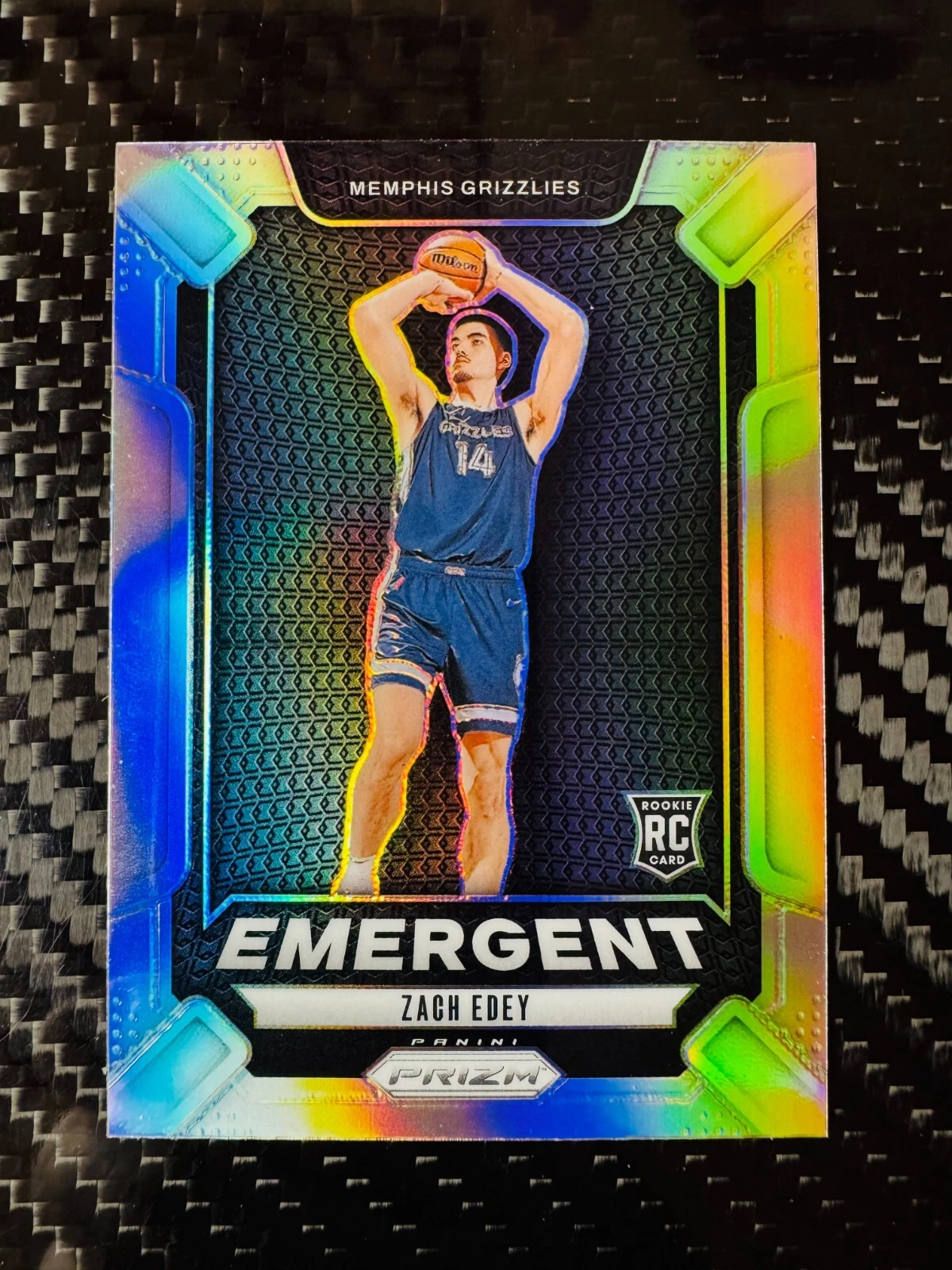Zach Edey 2024-25 Panini Prizm Emergent Silver RC #16 Grizzlies