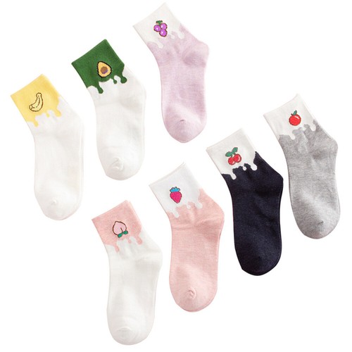 7 Pairs Women Socks Mid-tube Sock Cotton No Show Socks Cotton Sports Socks