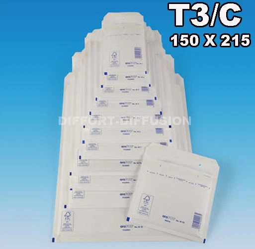 100 enveloppes à bulles / pochettes blanches 170 x 225 mm T3/3 (C) - Photo 1/1