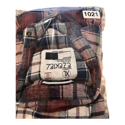 EZEKIEL Clothing Men's Flannel Button Down Cotton Shirt Red, Black & White XL - Picture 7 of 7