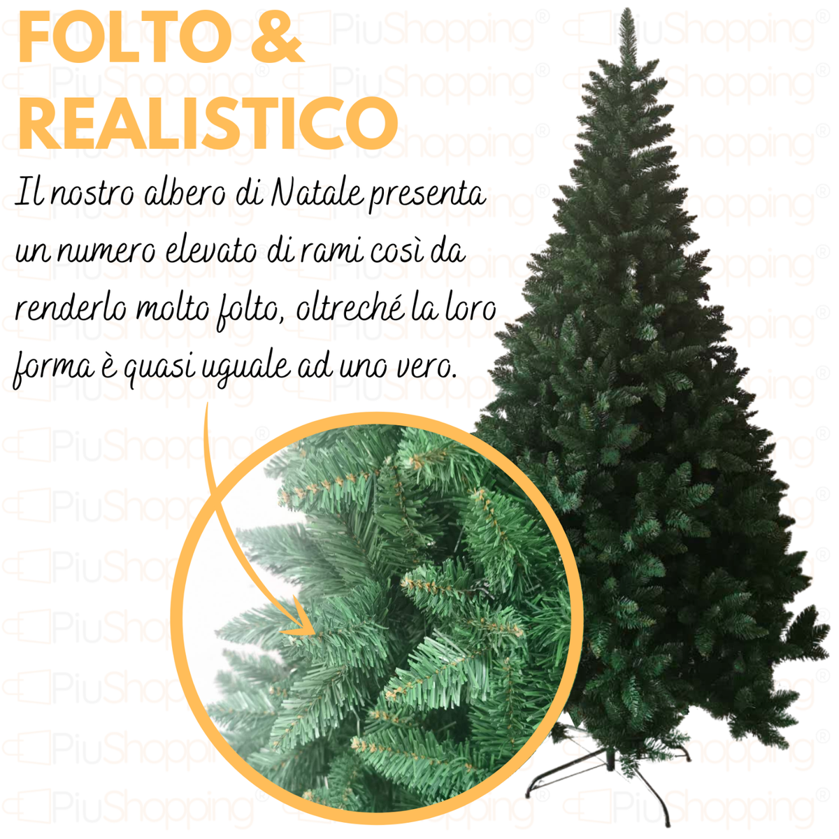 Albero Di Natale Pino 150 180 210 240 270 C SUPER FOLTO REALISTICO - 2