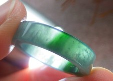 Video Certified Green Natural A JADE Jadeite Rectangle RING USA. 4.25    725549