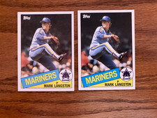 1985 Topps Baseball Mark Langston Rookie Card (RC) Lot x2 #625