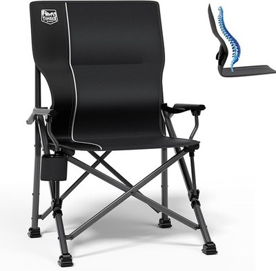 TIMBER RIDGE Campingstuhl Faltbar 150kg Belastbar Verstellbare Lendenwirbelstütz