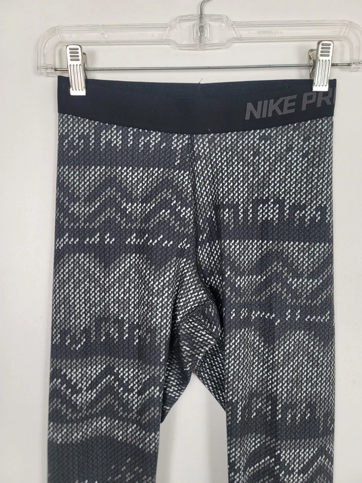 Nike Pro Hyper Warm Fleece Lined Tight Leggings Pants Women's Sz XS Faux Knit - Image 4 of 4