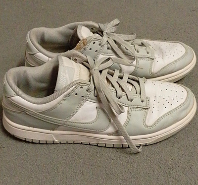 Nike Dunk Low Herren Sneaker Grau/Weiß Leder Low Top Schnürung EU 42