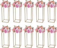 23.6in 10Pcs Tall Gold Metal Flower Stand for Wedding Table Centerpieces Decor