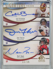 2009 SP Signature Joe Flacco Colt Brennan Matt Ryan Triple Auto  #T-BFR /15