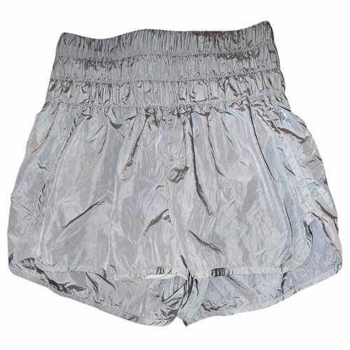 Free People Movement “The Way Home” Shorts Reflective Silver Size Medium
