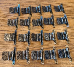 Vintage Mckinney Semi-Concealed Hinges 20 Forged Iron Cabinet Hardware