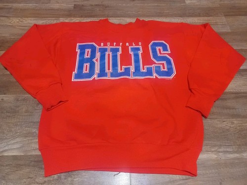 Vintage 90's 1997 NFL Buffalo Bills Red Spellout Crewneck Sweatshirt Size Medium