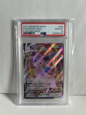 PSA 10 Pokemon FA/Espeon VMAX 65/203 Evolving Skies SWSH 2021 | eBay