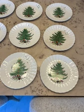 blue ridge southern pottery Christmas Tree Plate Mistletoe Holiday Dinner Plate