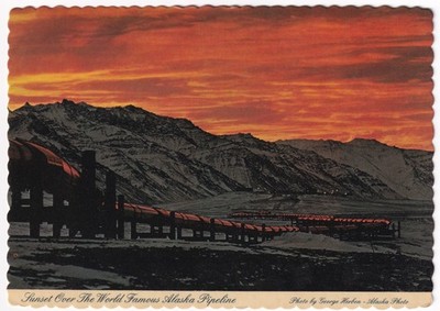 AK Sonnenuntergang weltberühmte Alaska Pipeline George Herben Polarkreis 1982