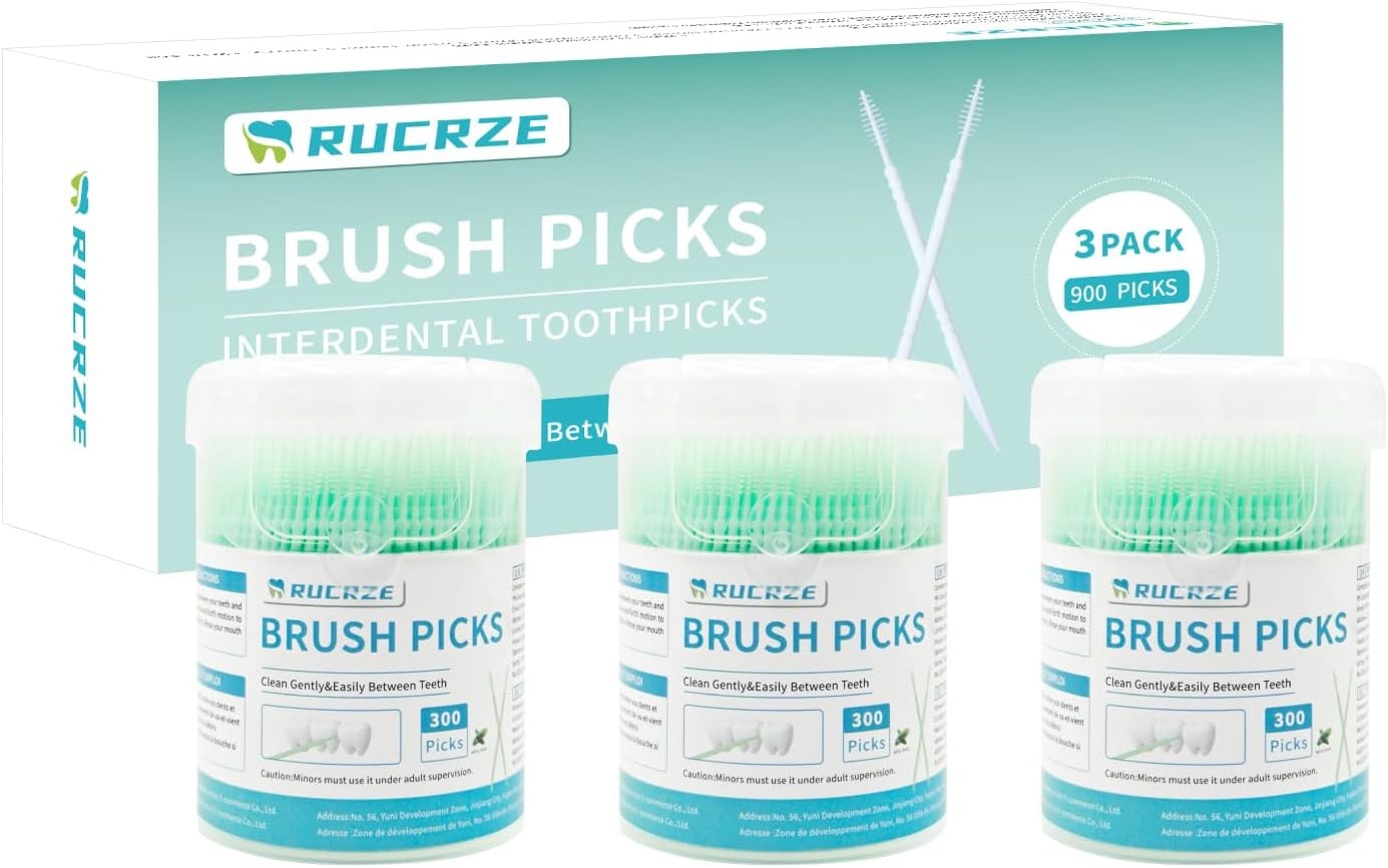Brushpicks Interdental Toothpicks,Soft Bristle Dental Floss Picks