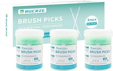 Brushpicks Interdental Toothpicks,Soft Bristle Dental Floss Picks