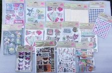 Crafter's Square 16 Pkgs  Metallic & Dimensional Glitter Scrapbook Stickers- NEW